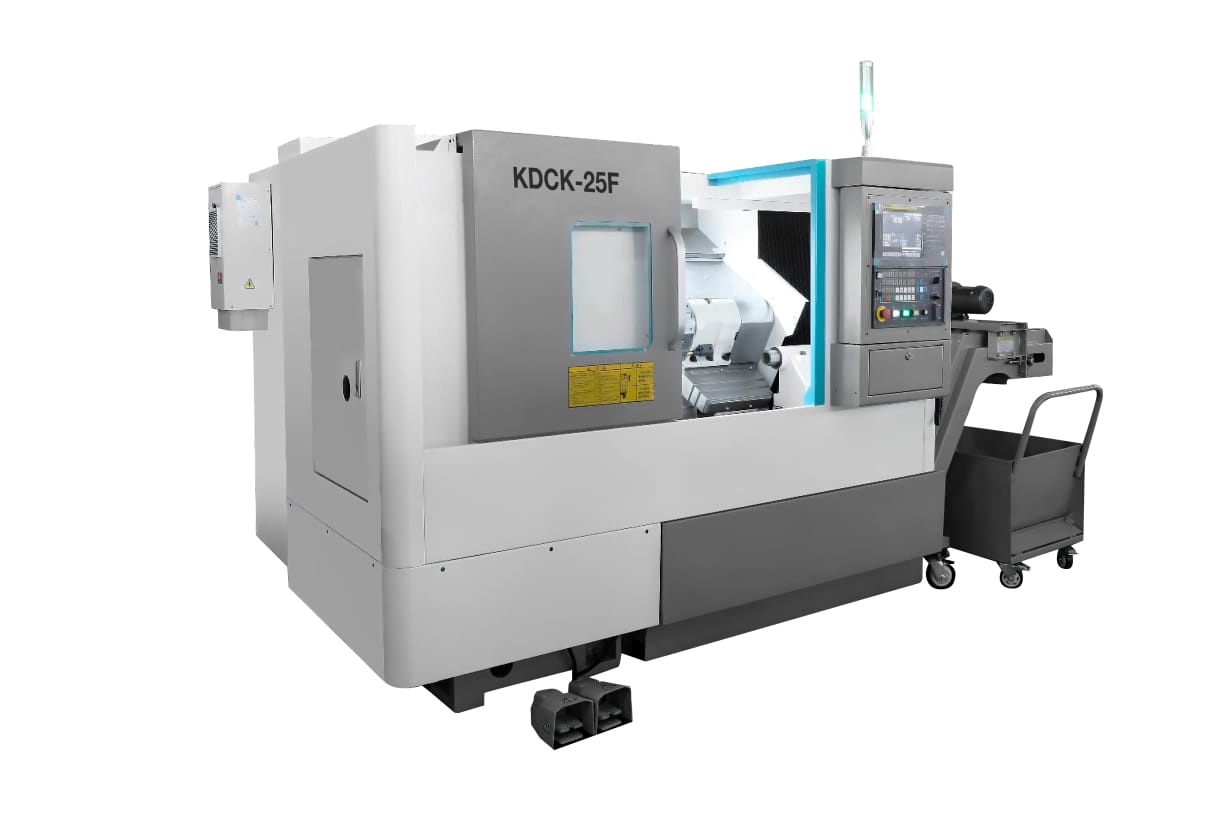 Токарный станок с ЧПУ JET KDCK-25F CNC (Fanuc 0i, гидрав. патрон, 3000 об/мин, деталеуловитель)